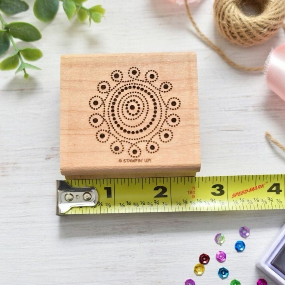 Stampin' Up! Wooden Stamp with Circular Dot Design